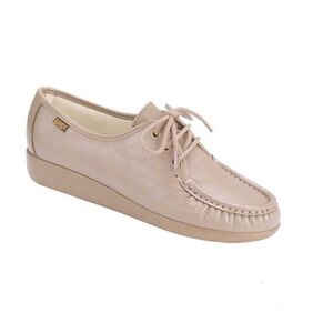 SAS Siesta Lace Up Moccasin Shoes Mocha Comfort Oxford Classic Office Size 4.5 M